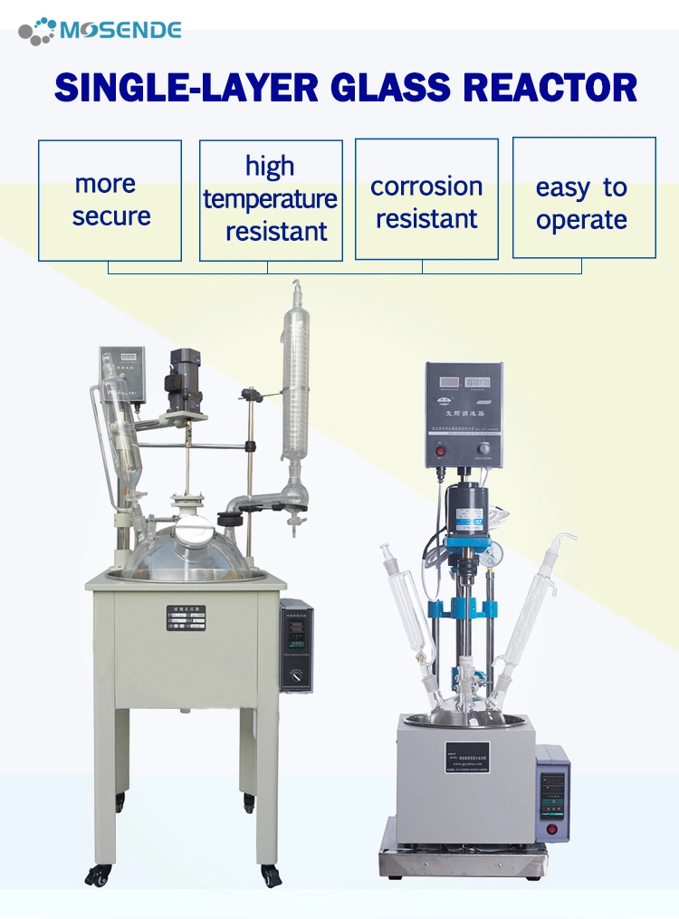 5L Laboratory Single Layer Heating Glass Reactor with Condensing Tube