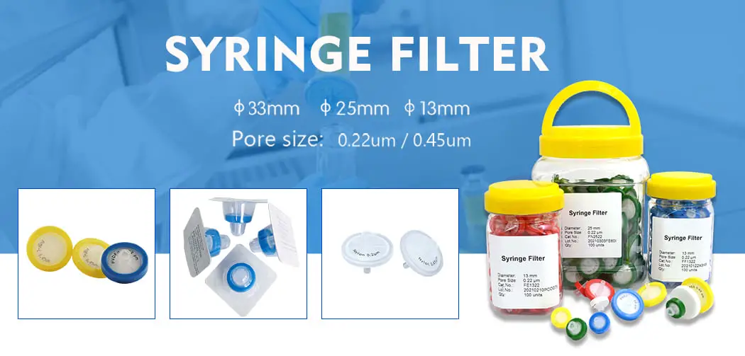 Wholesale 25mm Lab Pes Membrane Medical Syringe Filter China supplier