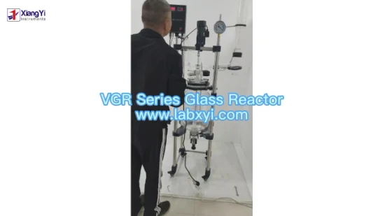 Reator de vidro encamisado 5L~100L, reator químico, biorreator