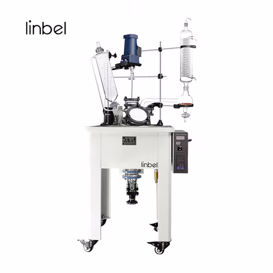 Reator de vidro de camada única para máquinas químicas de laboratório CE 10L com manta de aquecimento elétrico